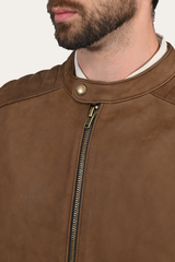 Men’s Tobacco Desert Racer Leather Jacket