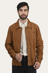 Men’s Middle Brown Judd Minimalist Suede Shacket