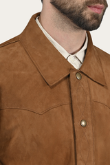 Men’s Middle Brown Judd Minimalist Suede Shacket