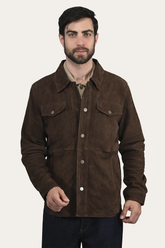 Men’s Dark Brown Authentic Suede Shacket