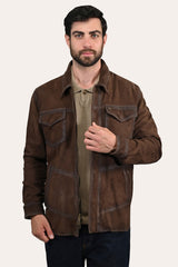 Men’s Dark Brown Brody Suede Shacket