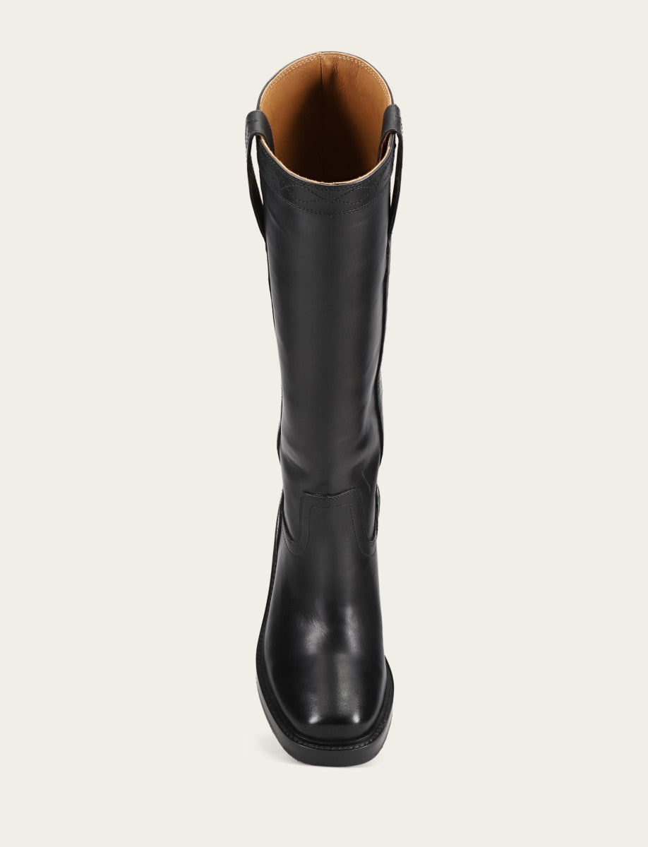 Women's Black Kate Pull On Wide Calf Tall Boots