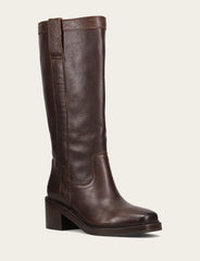 Women's Dark Brown Kate Pull On Wide Calf Tall Boots