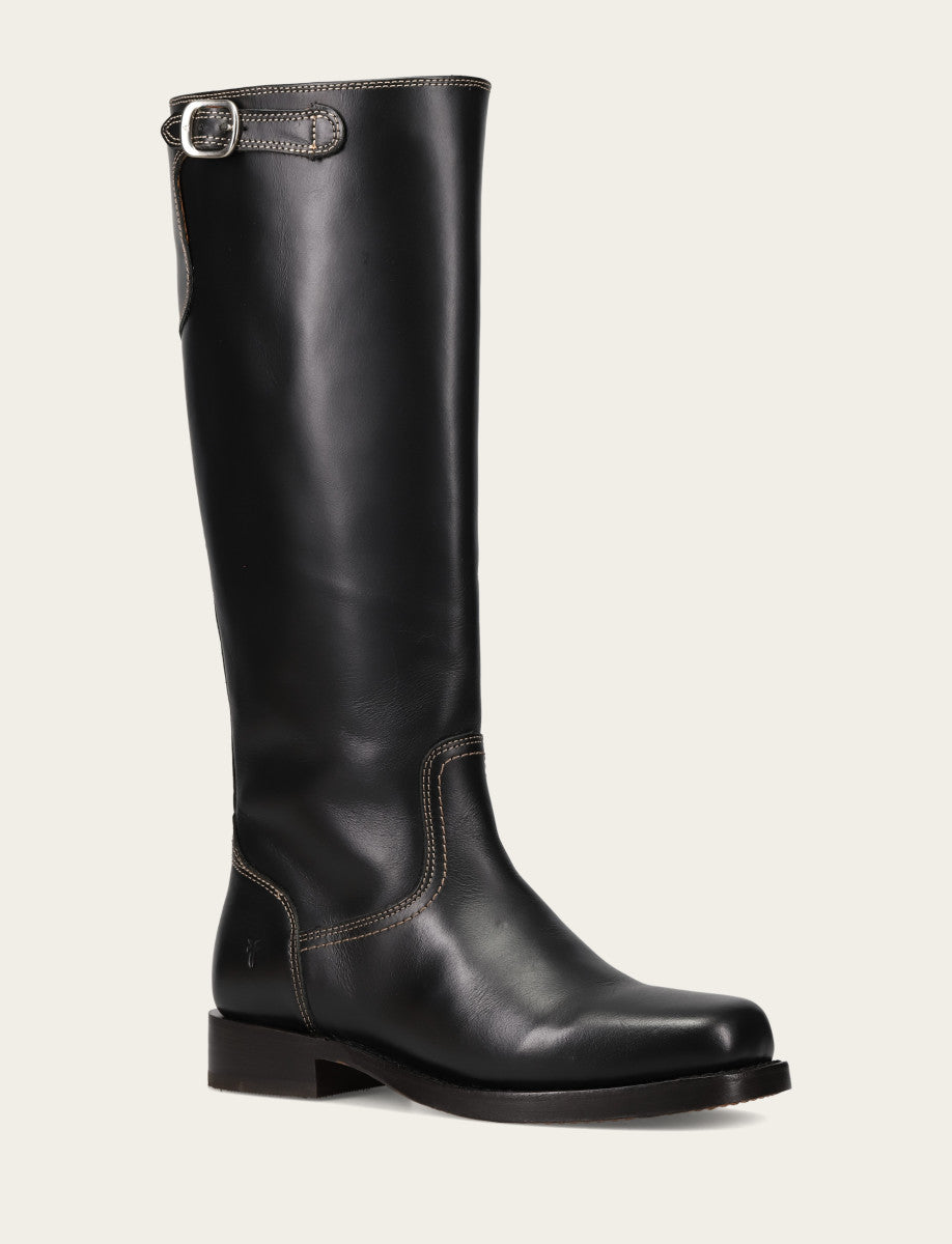 Women's Black Campus Low Heel Tall Riding Boot