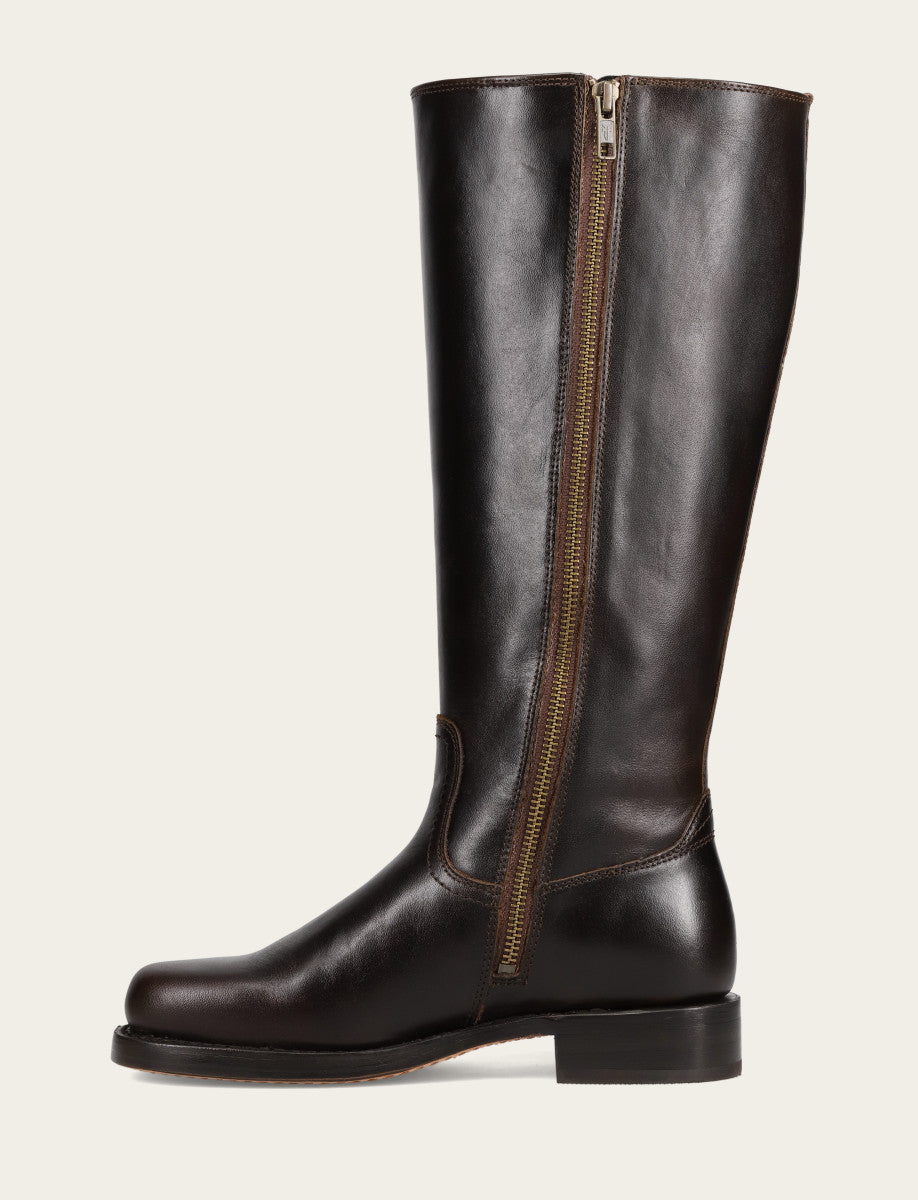 Women's Bourbon Campus Low Heel Tall Riding Wide Calf Boot