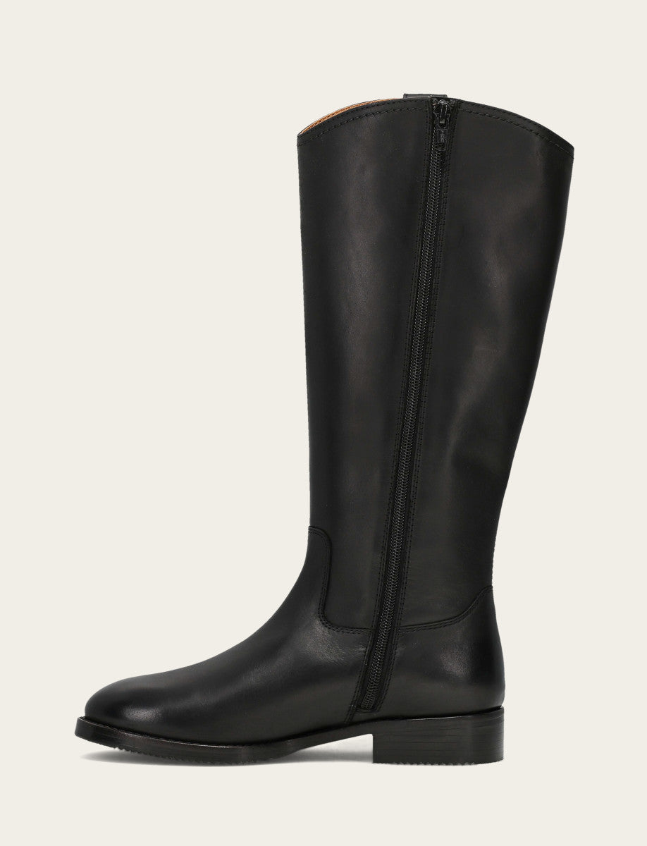 Women's Black Melissa Button Tall Inside Zip Wide Calf Boot