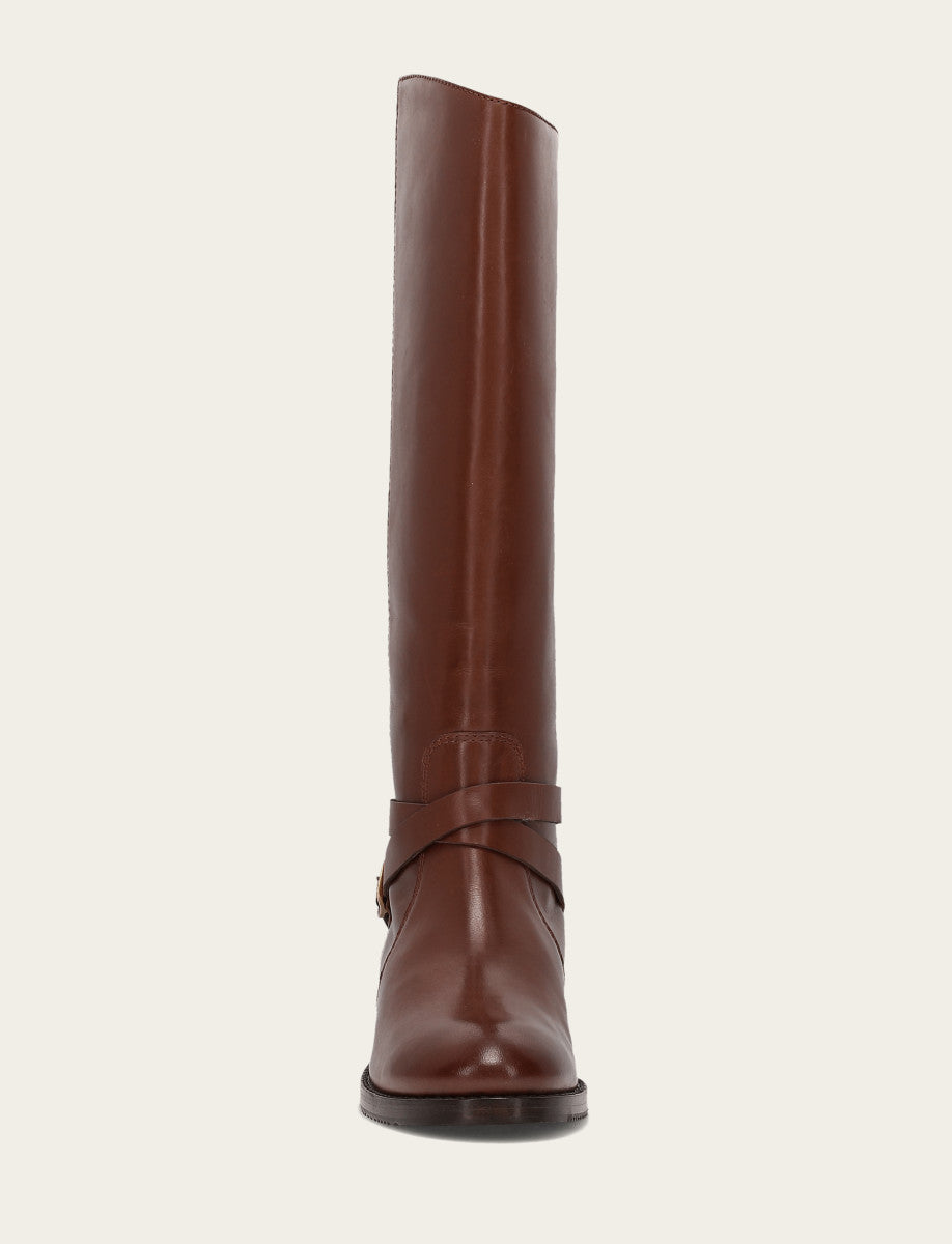 Women's Walnut Melissa Belted Riding Wide Calf Boot