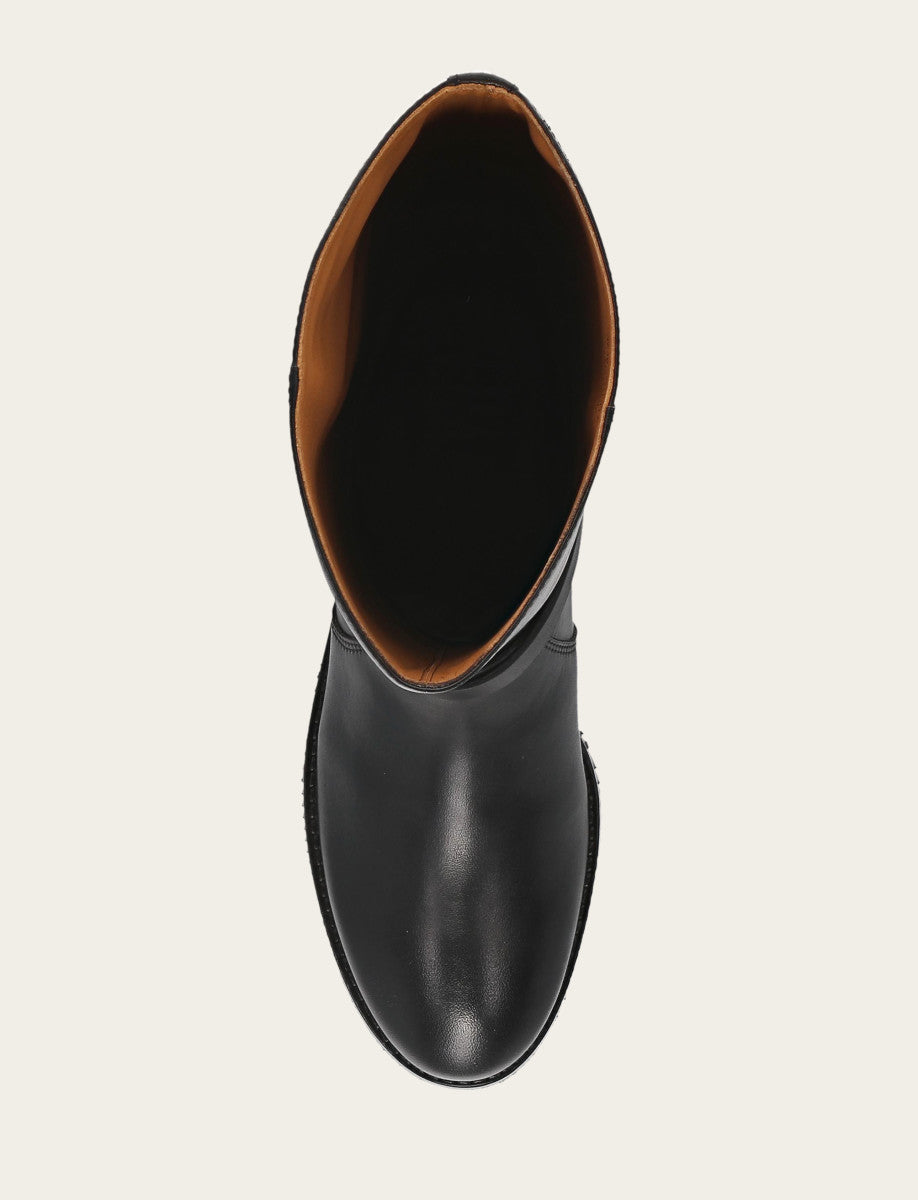 Women's Black Melissa Belted Riding Wide Calf Boot