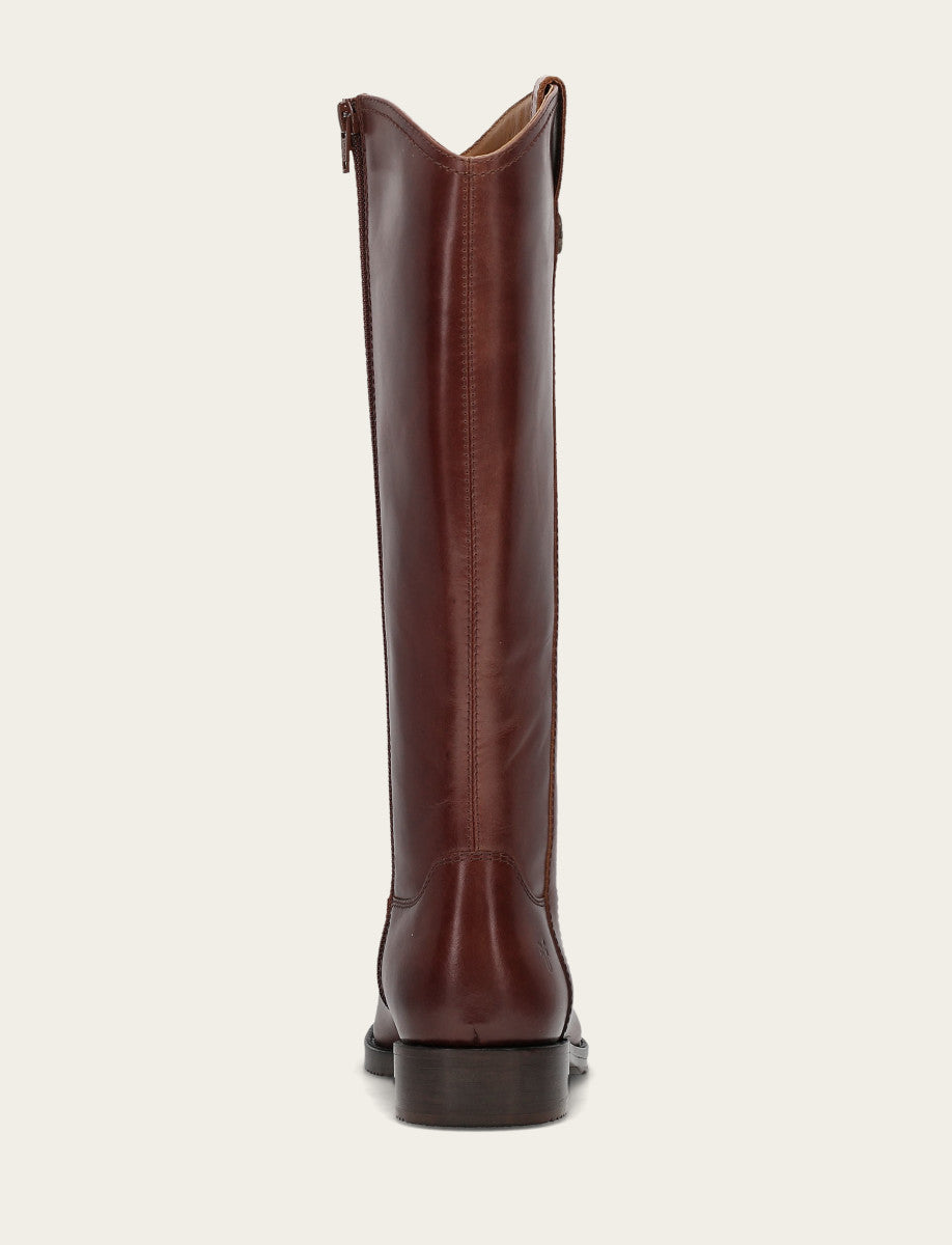Women's Saddle Melissa Button Tall Inside Zip Wide Calf Boot