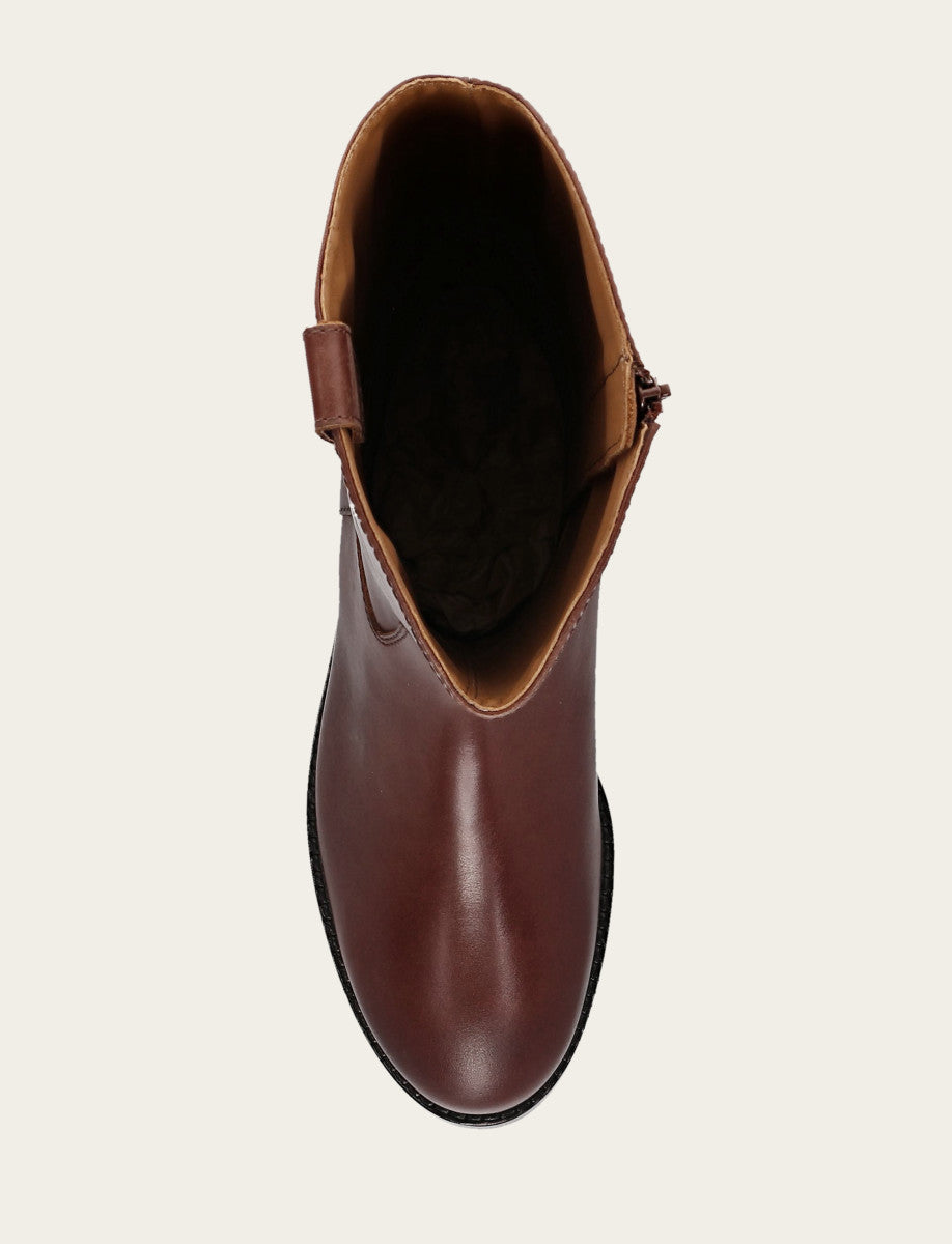 Women's Saddle Melissa Button Tall Inside Zip Wide Calf Boot