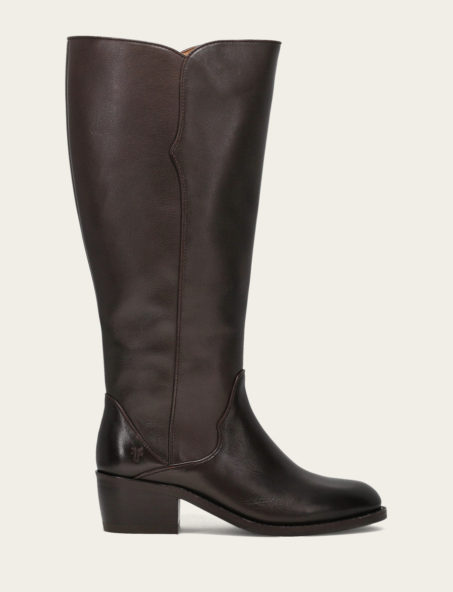 Women's Dark Brown Carson 2 Piping Tall Wide Calf Boot