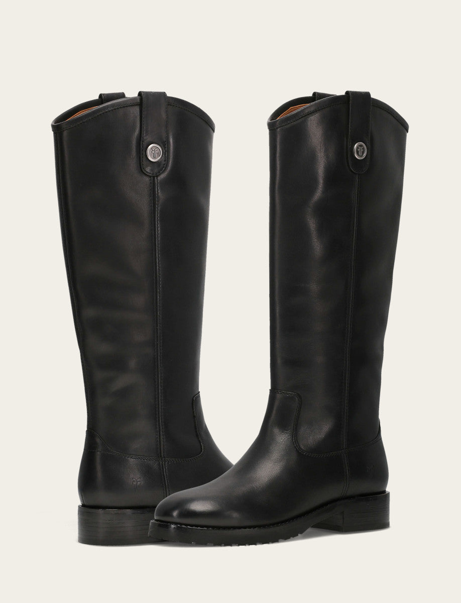 Women’s Black Wide Calf Melissa Lug Button Tall Boots | Frye