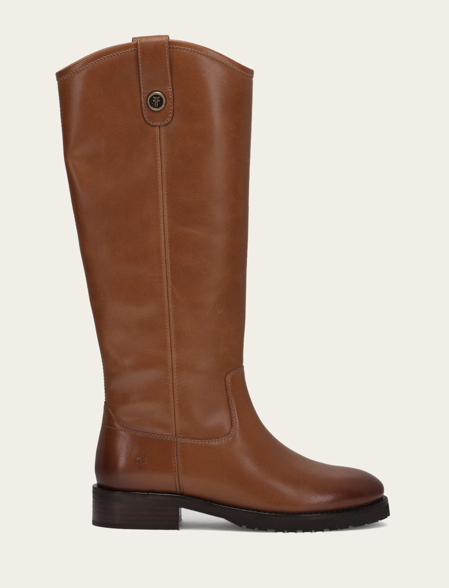 Women's Tan Melissa Lug Button Tall Wide Calf Boot