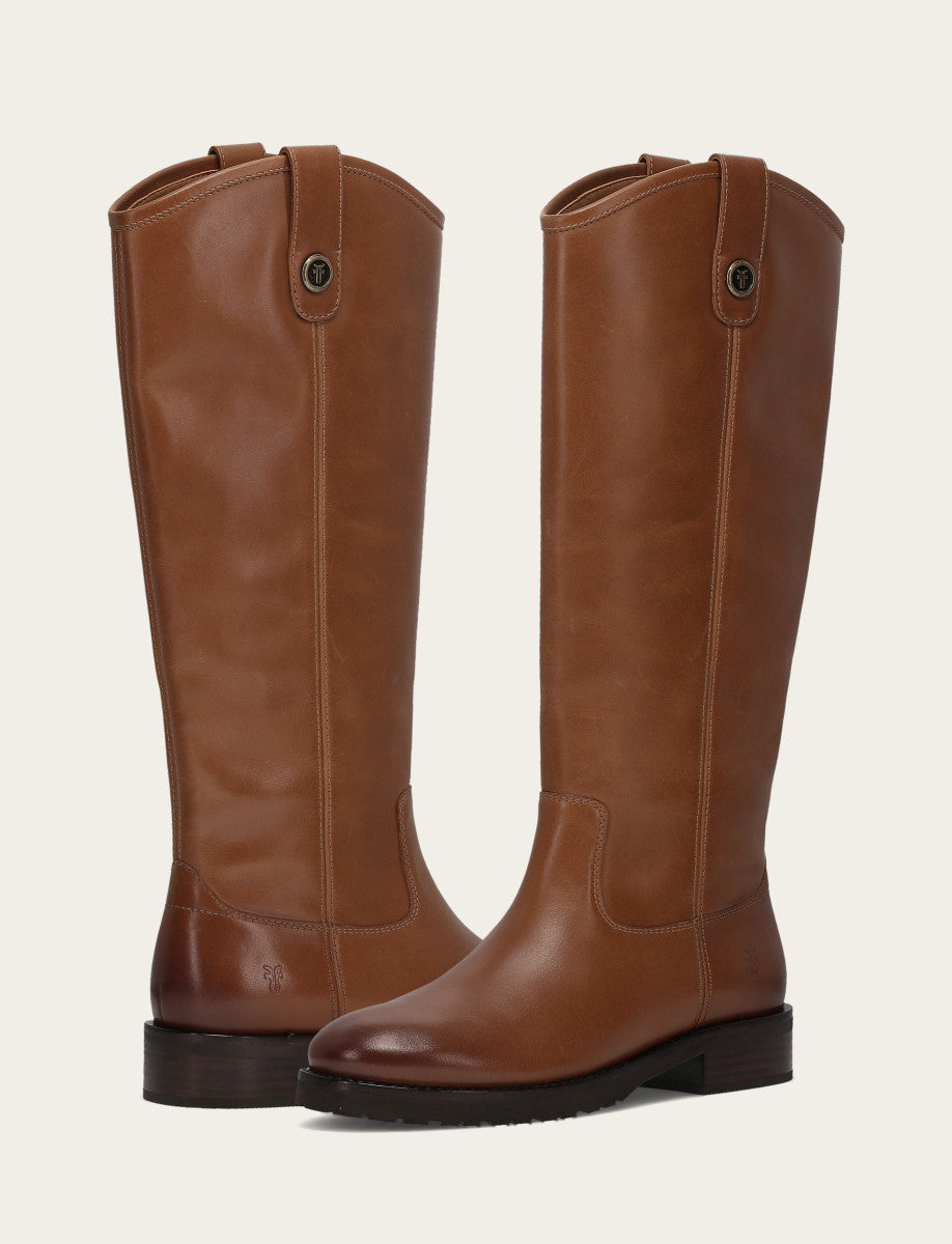 Women's Tan Melissa Lug Button Tall Wide Calf Boot