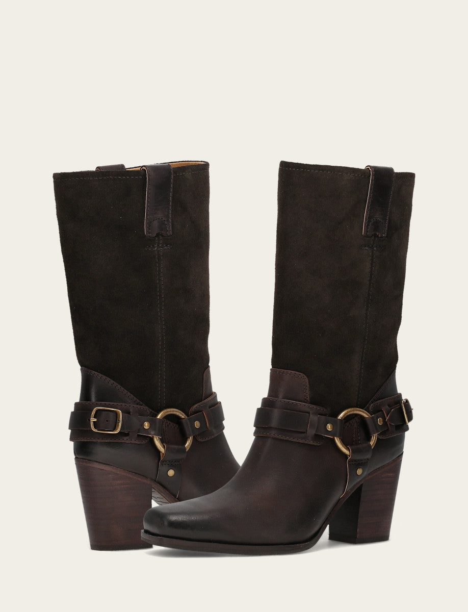 Women's Dark Brown Shiloh Harness Belted Boot