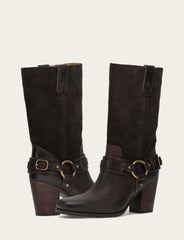 Women's Dark Brown Shiloh Harness Belted Boot
