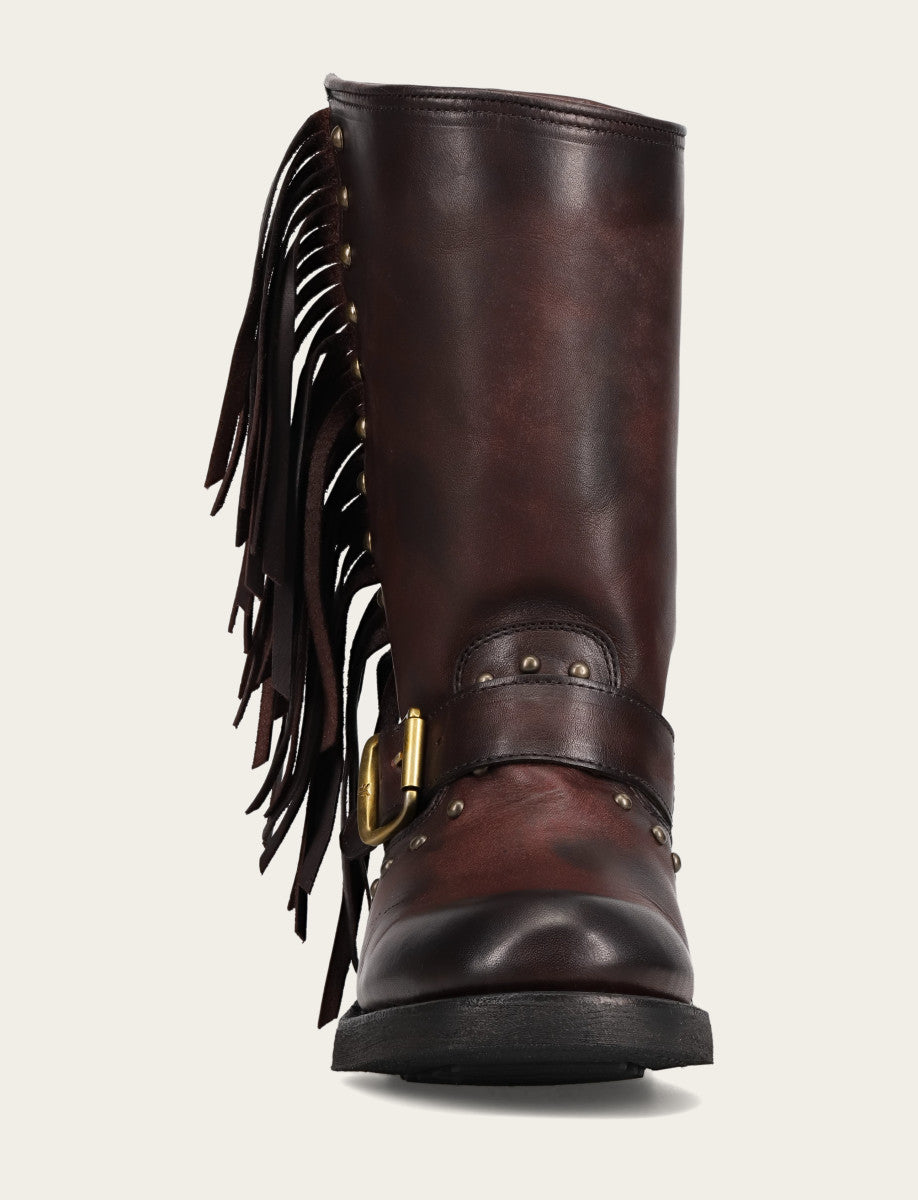 Women's Cherry Lacquer Viv Fringe Engineer Boot