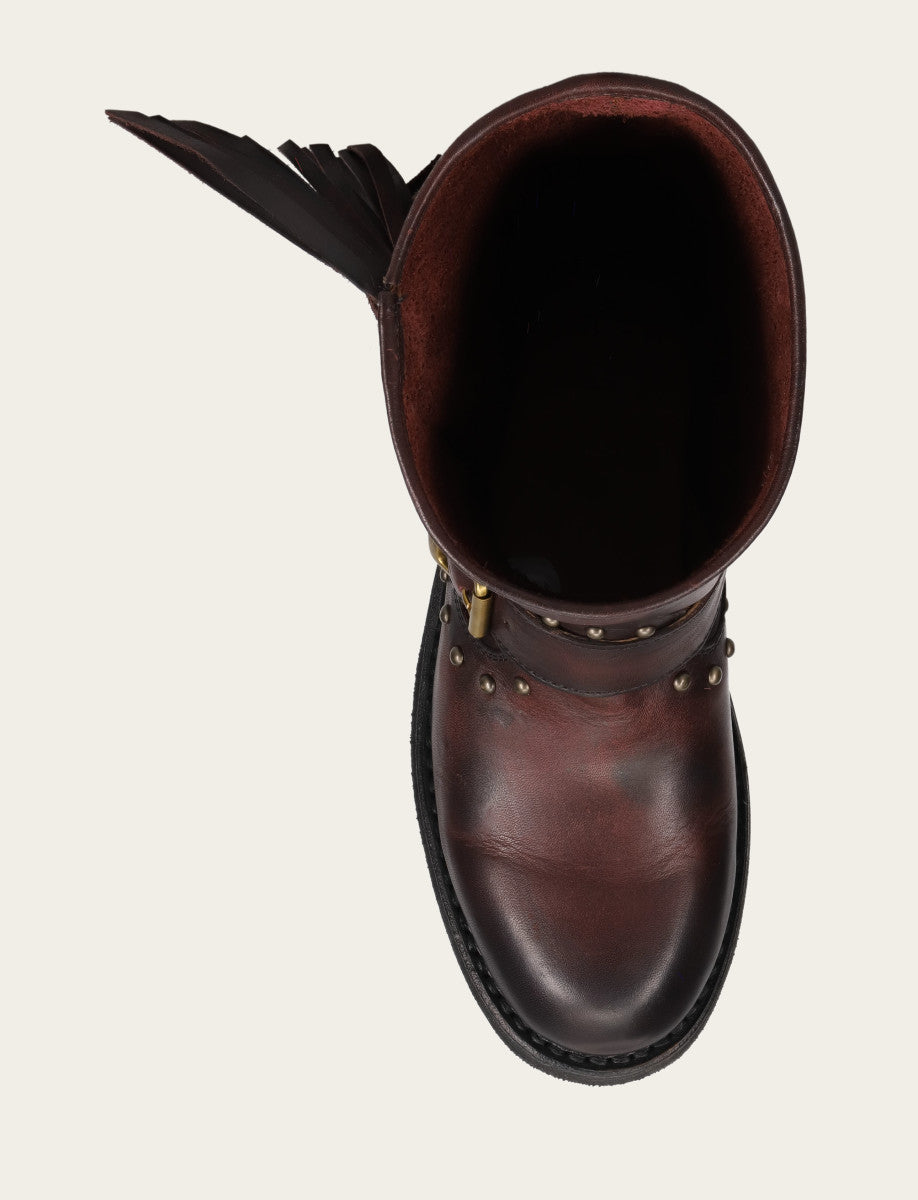 Women's Cherry Lacquer Viv Fringe Engineer Boot