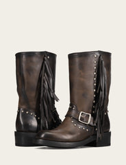 Women's Black Viv Fringe Engineer Boot