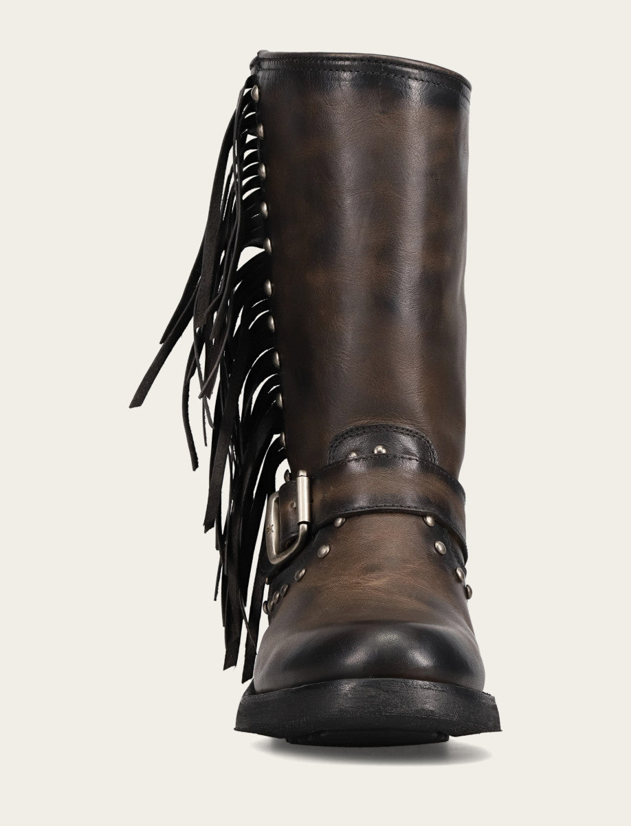 Women's Black Viv Fringe Engineer Boot