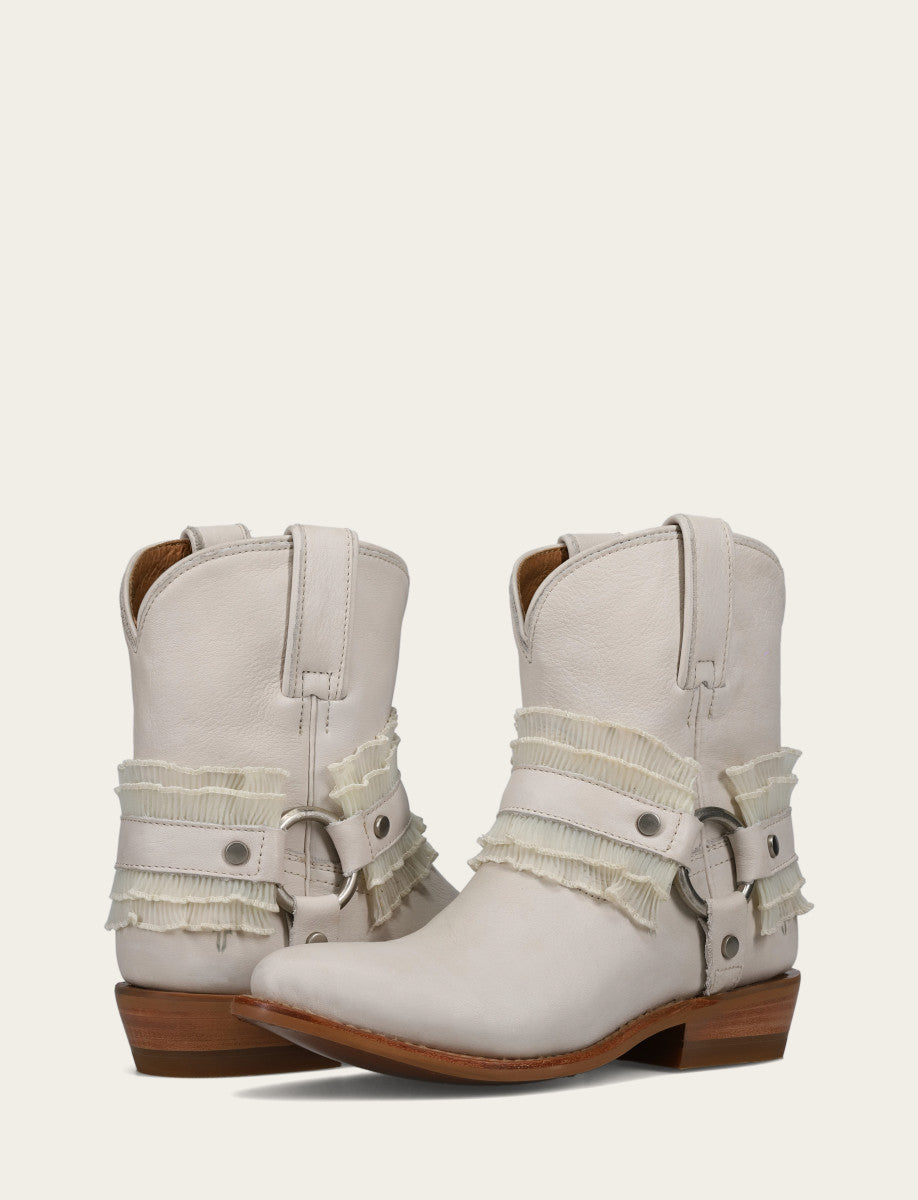 Women's Ivory Billy Harness Ruffle Boots