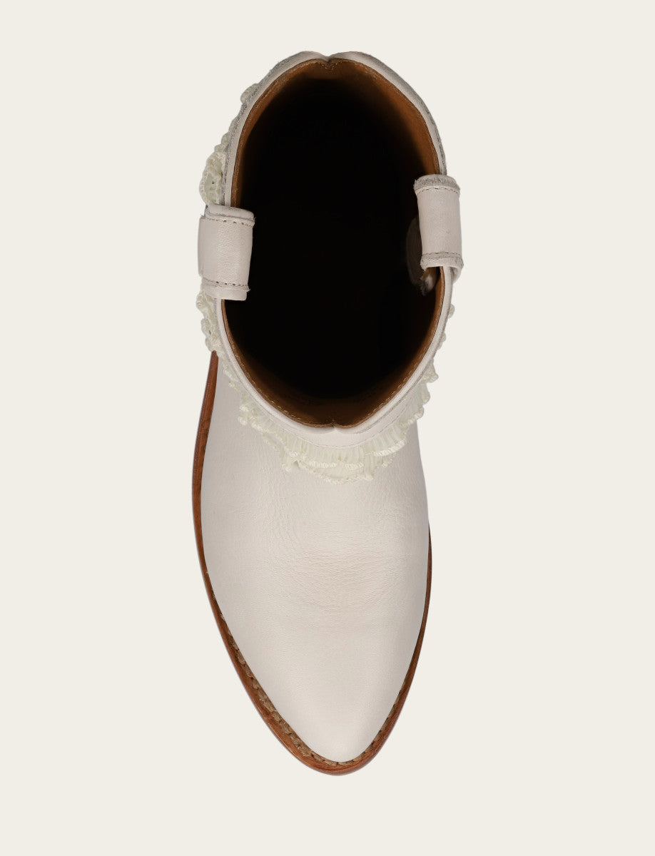 Women's Ivory Billy Harness Ruffle Boots