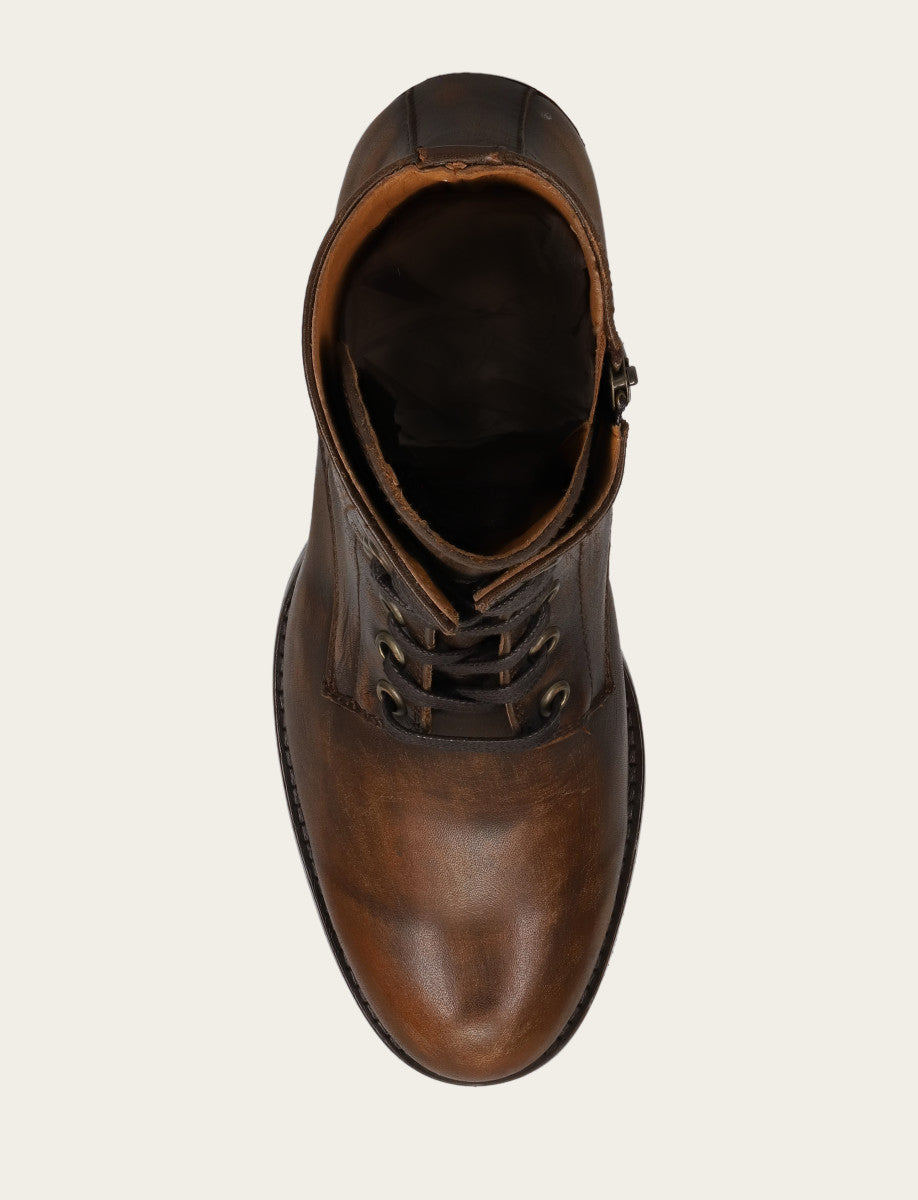 Women's Distressed Dk Brown Jean Lace Up Boot