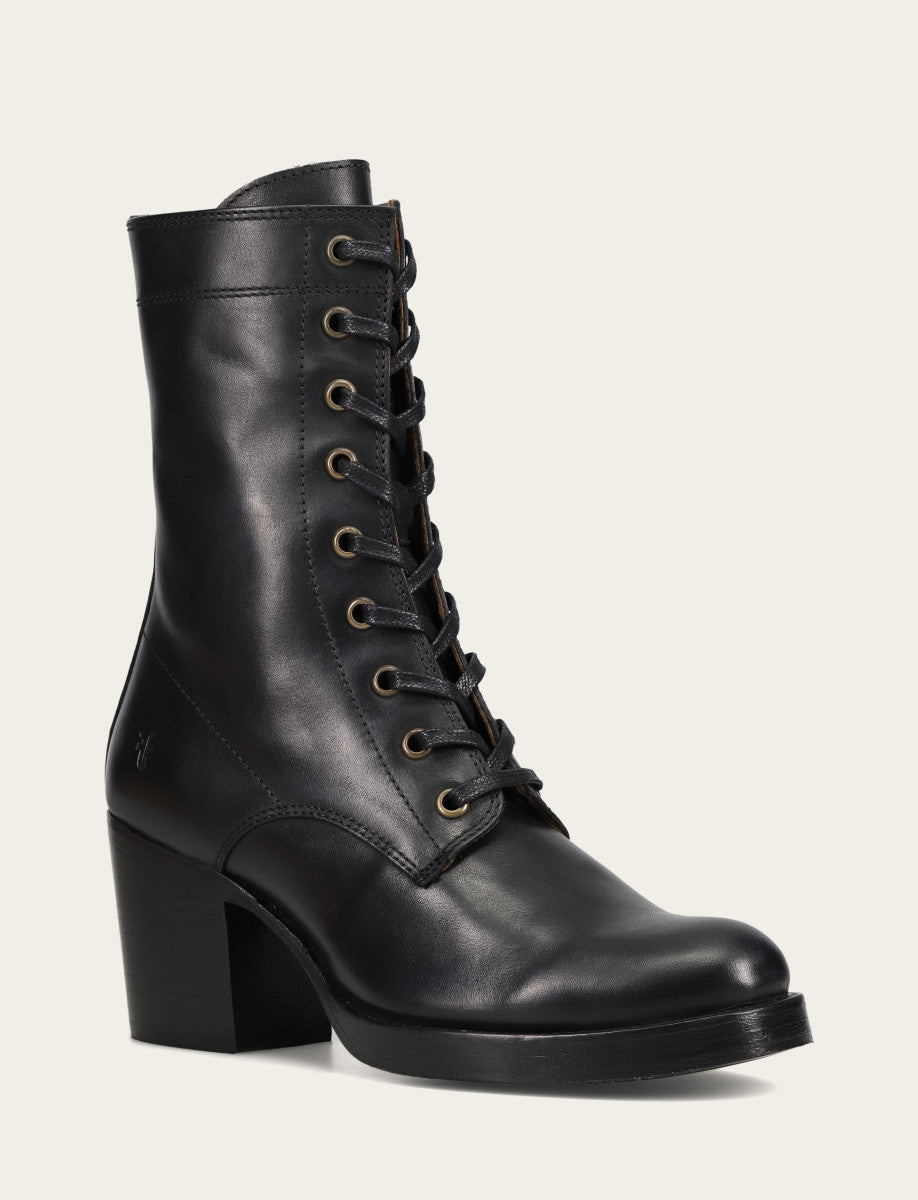 Women's Black Jean Lace Up Boot