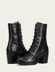 Women's Black Jean Lace Up Boot