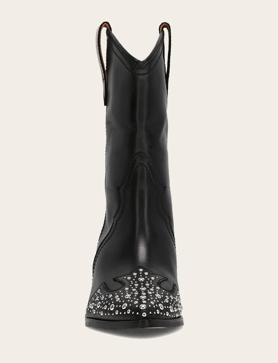 Women's Black Sara Wingtip Stud Boot