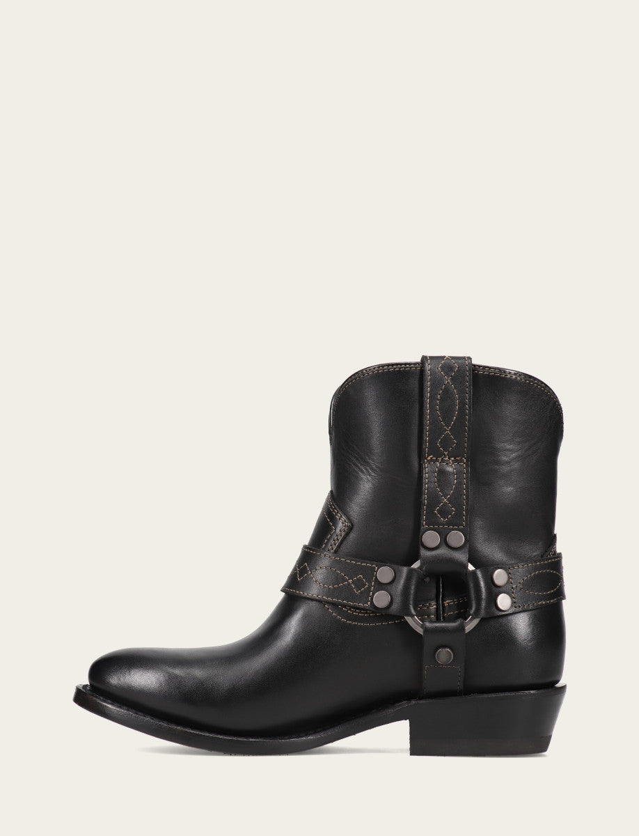 Women's Black Billy Short Harness Booties