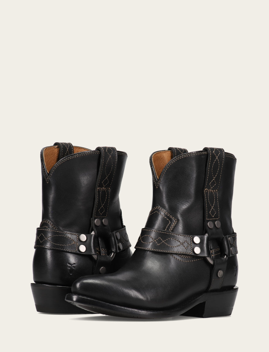 Women's Black Billy Short Harness Booties