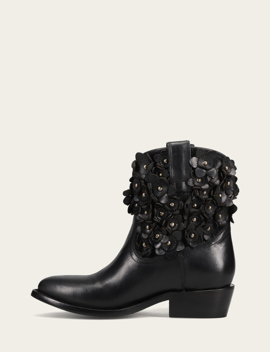 Women's Black Billy Flower Boot