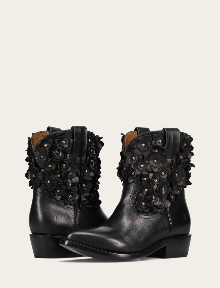 Women's Black Billy Flower Boot