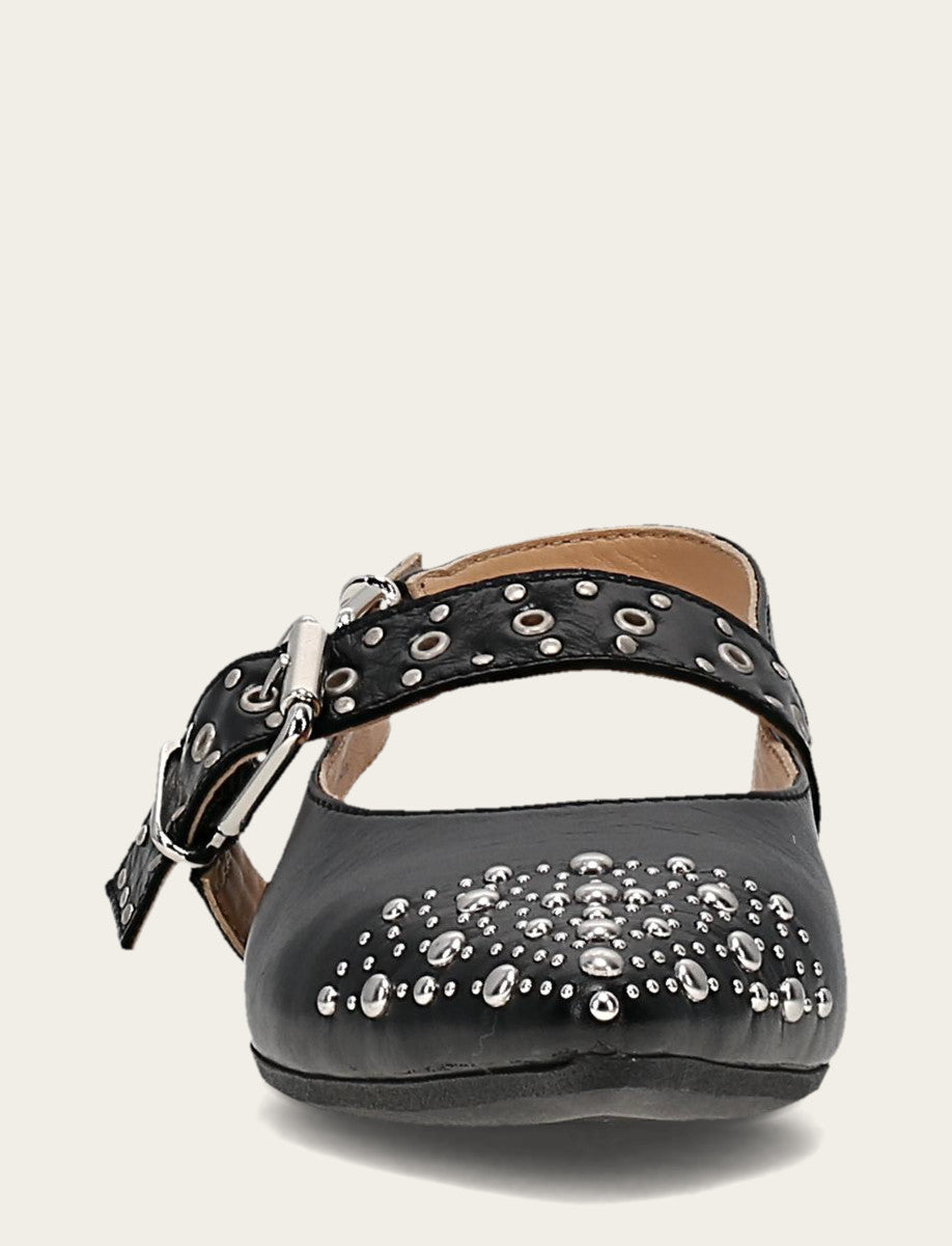 Women's Black Heather Slingback Studded Shoe