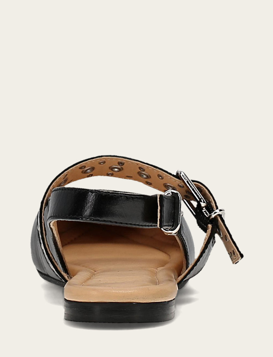 Women's Black Heather Slingback Studded Shoe