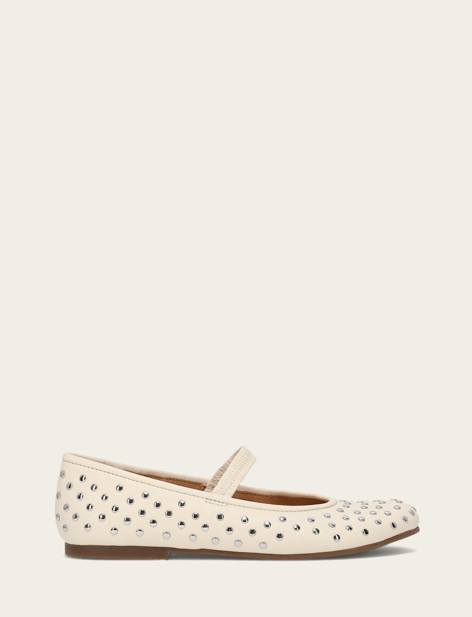 Women's Ecru Emma Studded Mary Jane Shoe