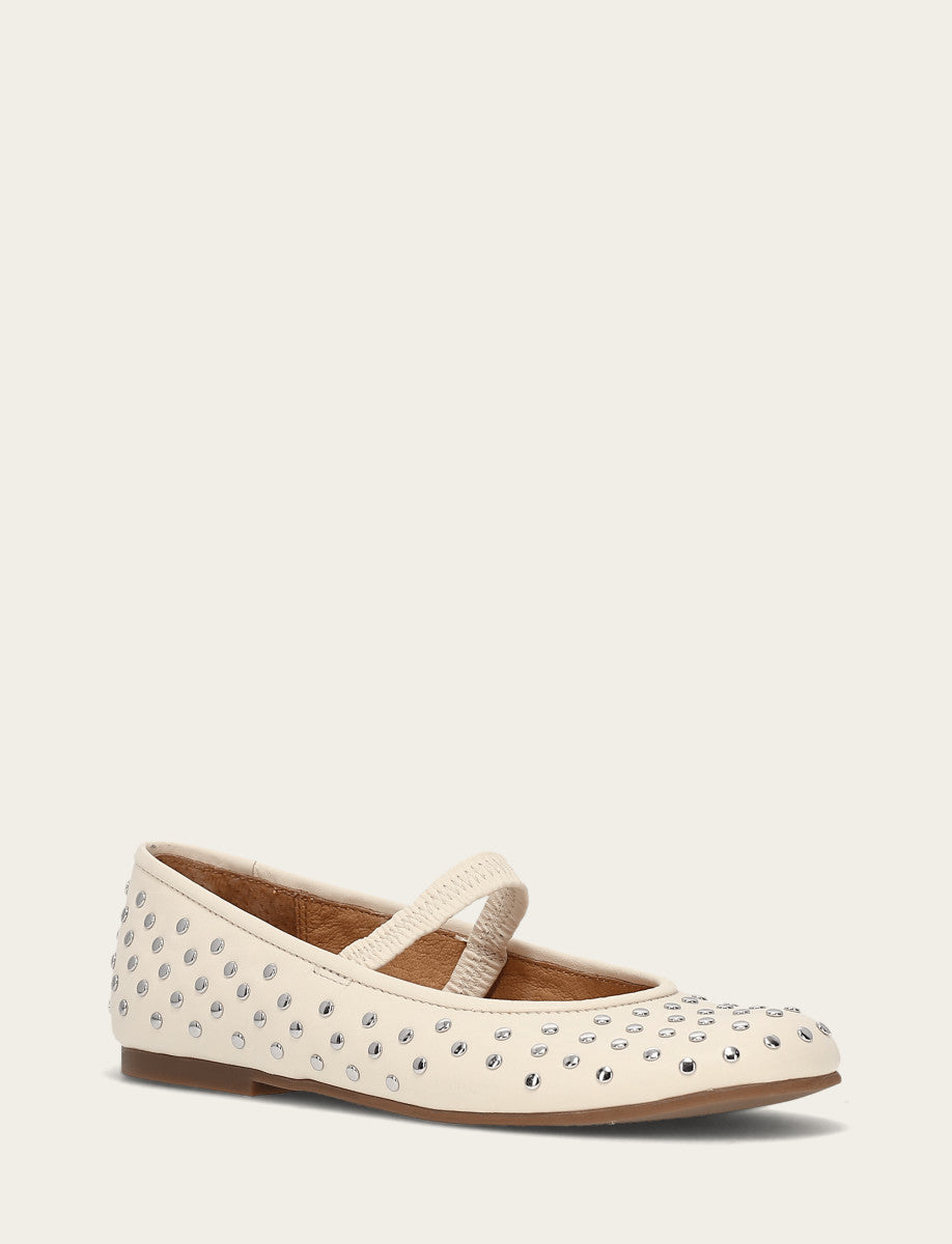 Women's Ecru Emma Studded Mary Jane Shoe