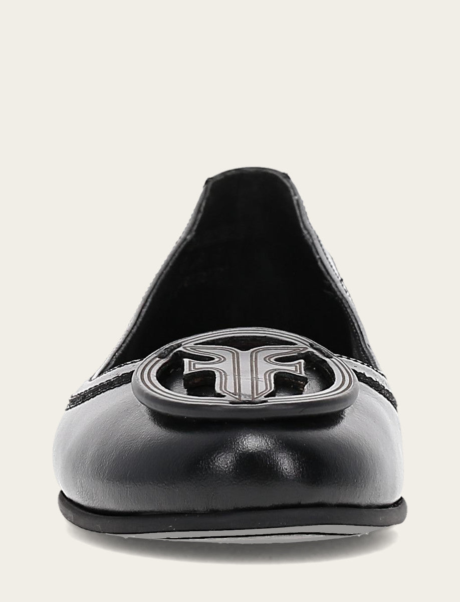 Women's Black Carson Logo Ballet Flats