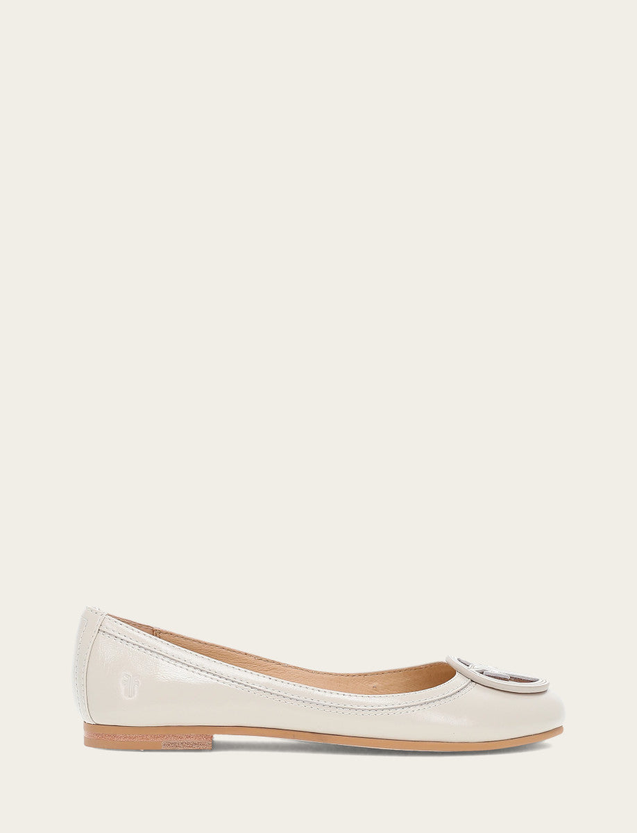 Women's Ivory Carson Logo Ballet Flats