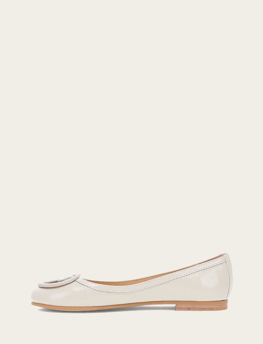 Women's Ivory Carson Logo Ballet Flats