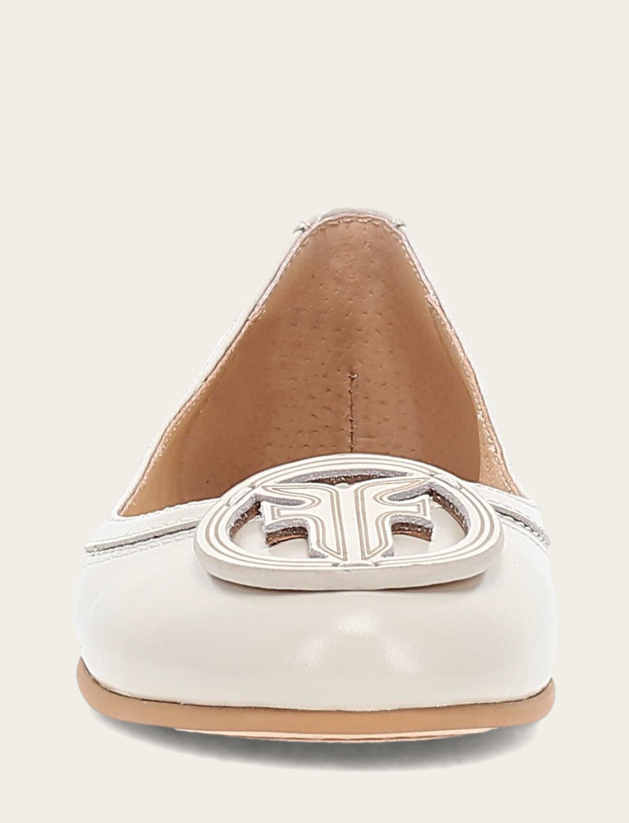 Women's Ivory Carson Logo Ballet Flats