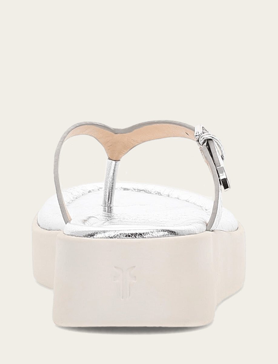 Women's Silver Maya Buckle Thong Sandals