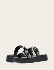 Women's Black Maya Buckle Sandals