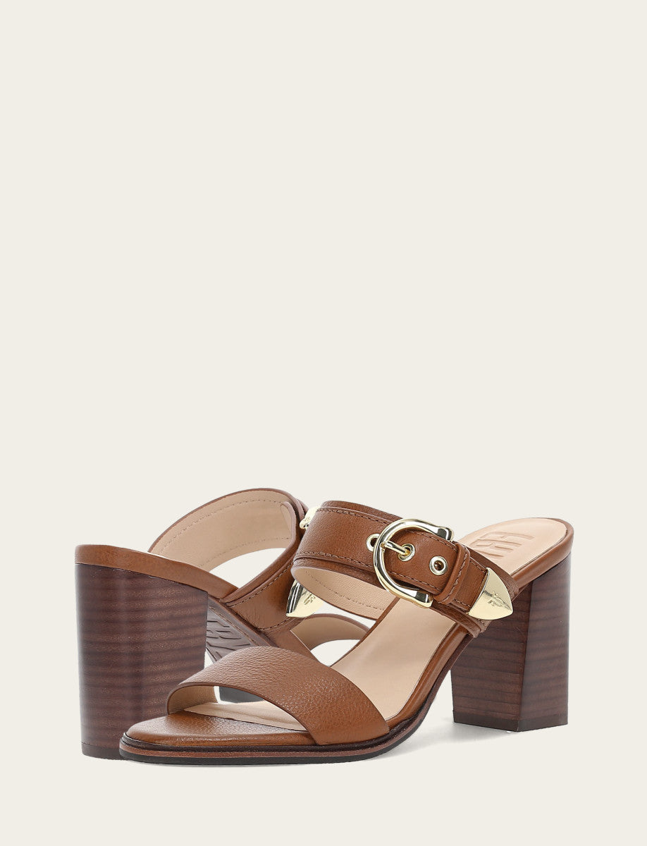 Women's Dark Latte Stella Buckle Slide Sandals