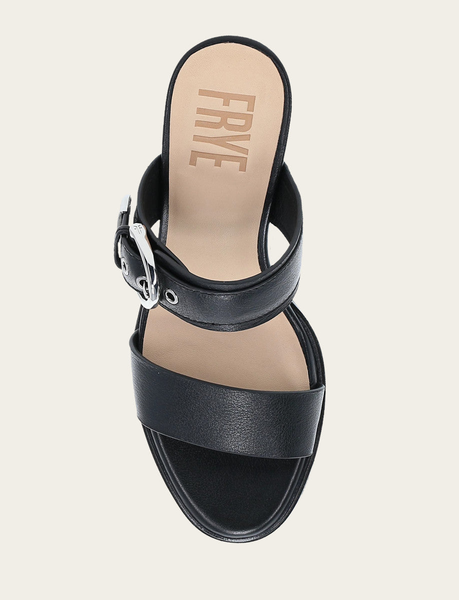 Women's Black Stella Buckle Slide Sandals