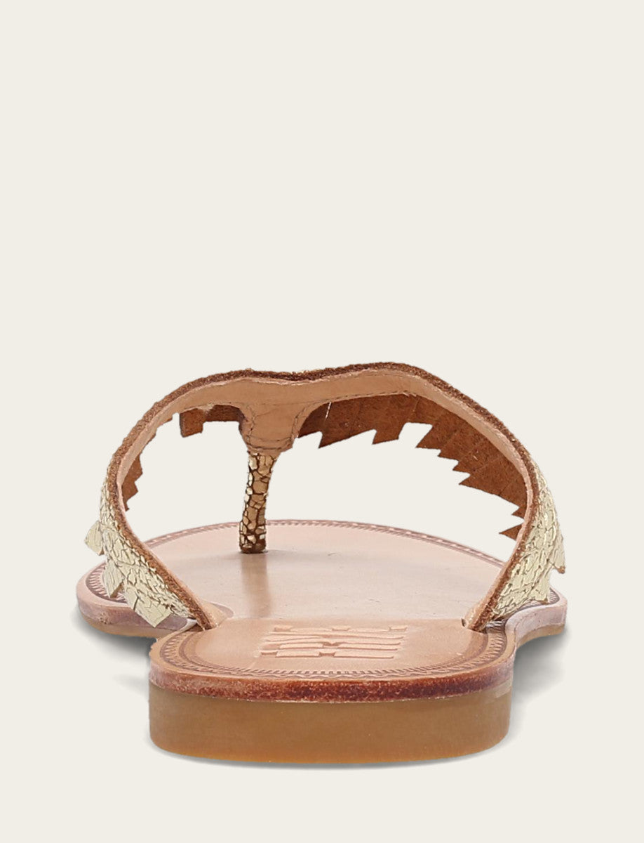 Women's Gold Mirror Ava Fringe Sandals