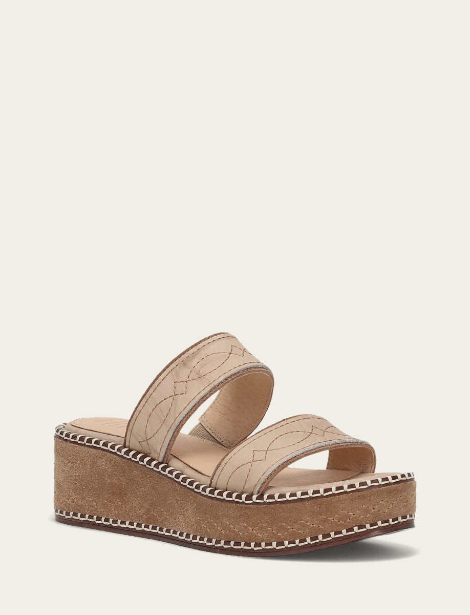 Women's Almond Joy Woodstock 2 Band Platform Slide Sandals