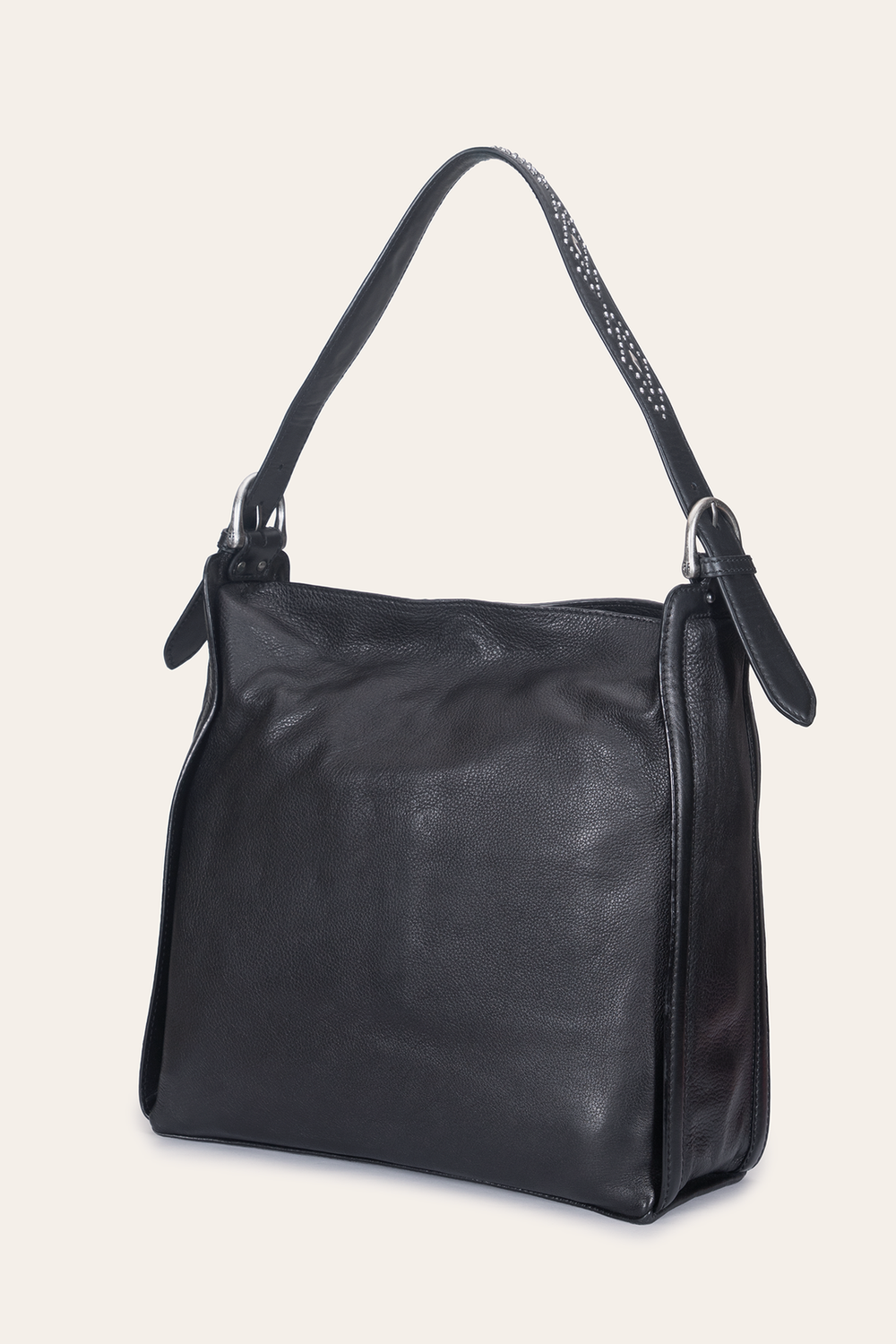 Women's Black Carla Studded Hobo Handbag