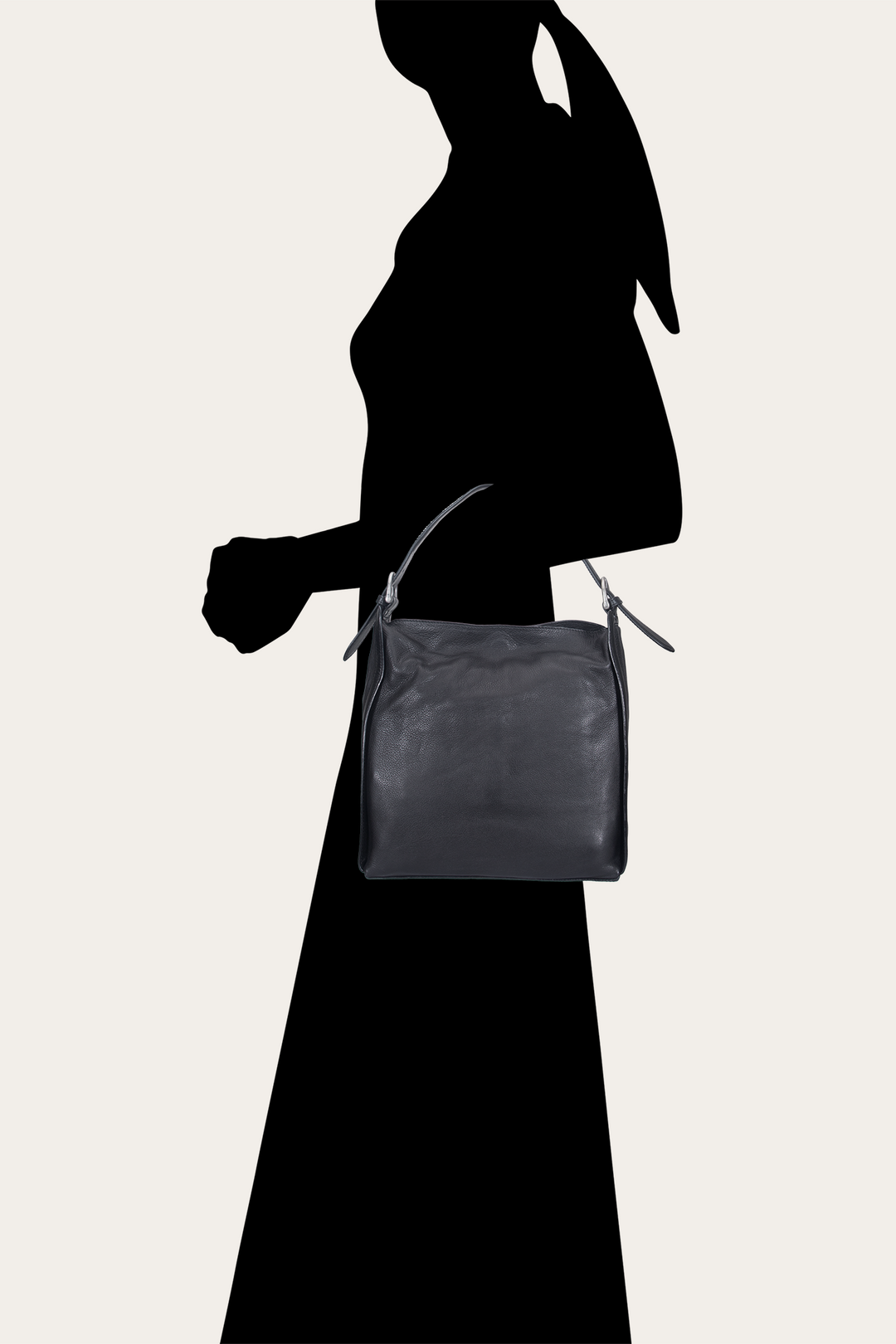 Women's Black Carla Studded Hobo Handbag